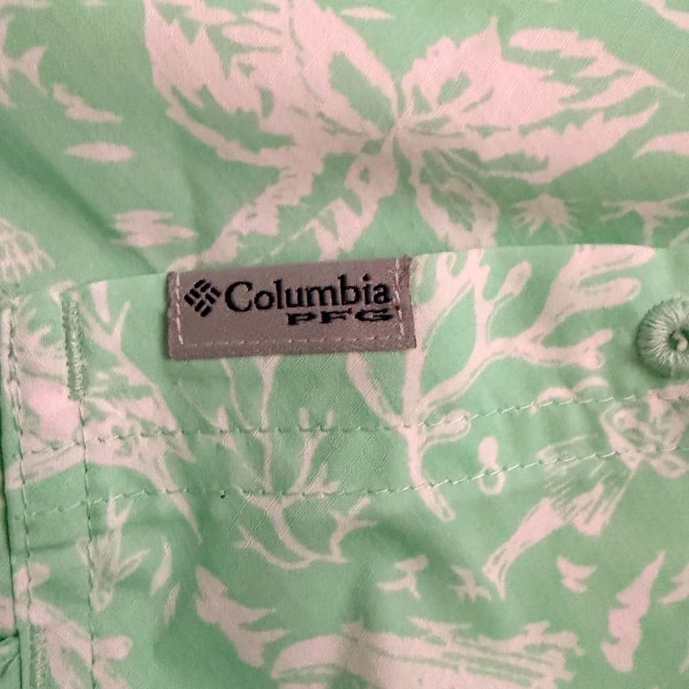 Columbia PFG Mint Green Fishing Shirt - Picture 3 of 3